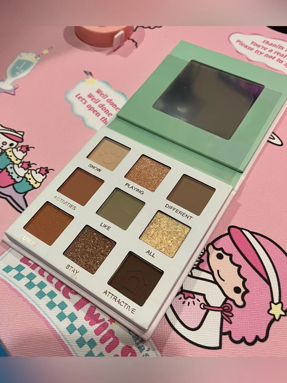 Neutral Eyeshadow Palette with Cute Pets on the Packaging